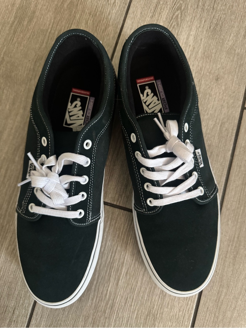 Vans Green Canvas Low-Top Sneakers with White Laces